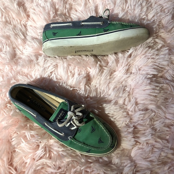 Sperry Shoes - Sperry - Boat Shoes - Green - Size 8.5